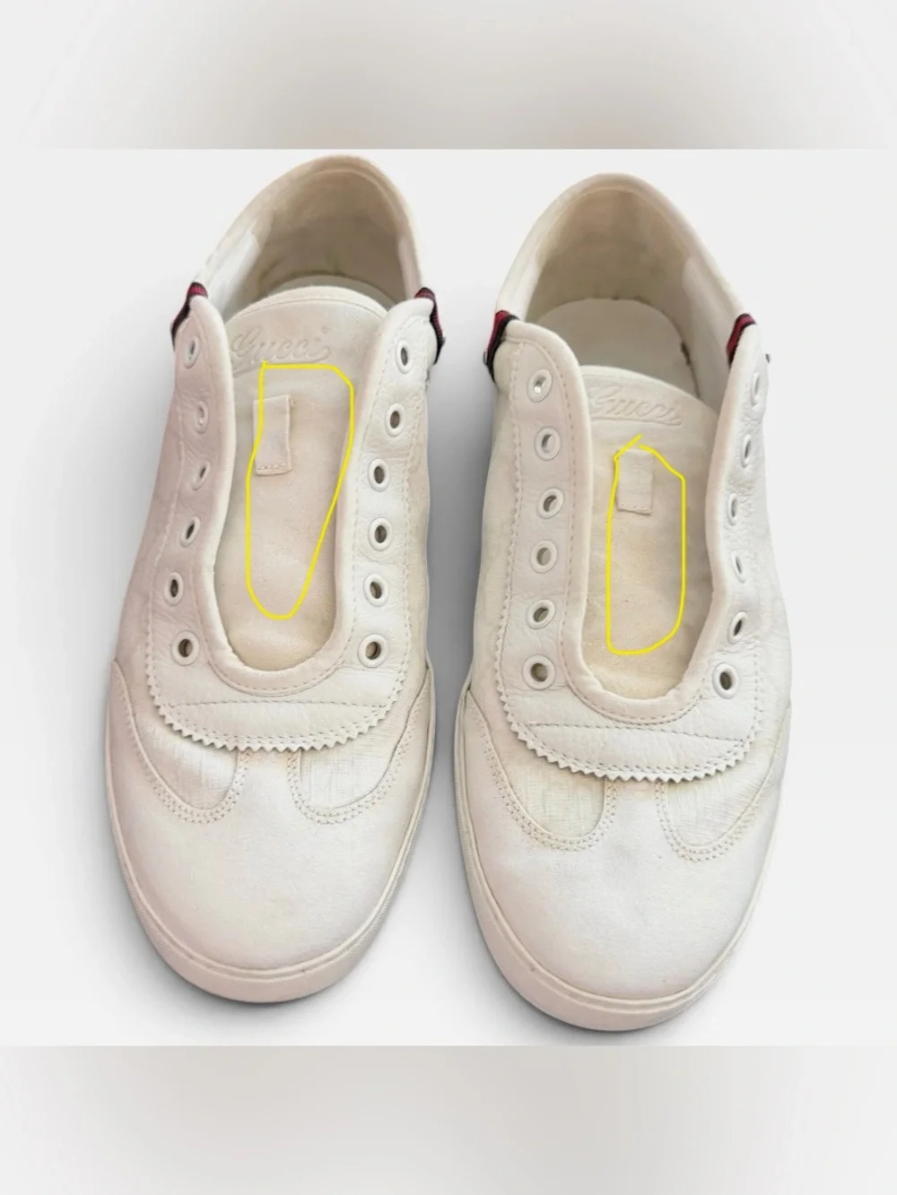Authentic Gucci Off-White GG Monogram Canvas Low-Top Sneakers Men size 10